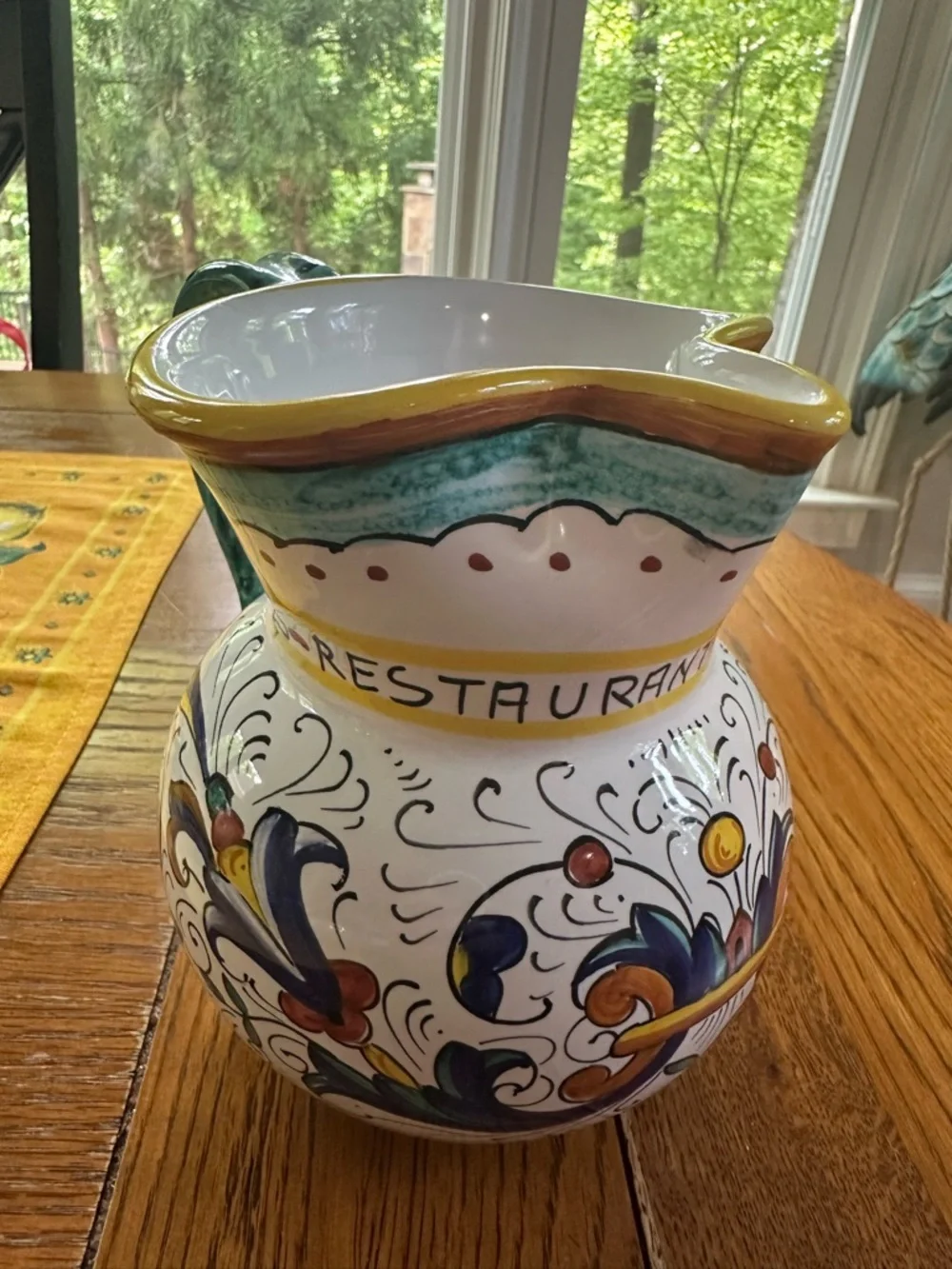 RICCO DERUTA DELUXE: TRADITIONAL DERUTA PITCHER From ENZO RESTAURANT